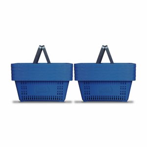 KIT - 10 Cestos Compras Plástica D100 Cód. 3000 Azul Padrão - Della Plast