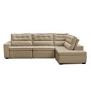 Ver imagem 3 de Sofá de Canto Retrátil e Reclinável com Molas 3,00x2,00 Virginia Suede Bege Adonai Estofados