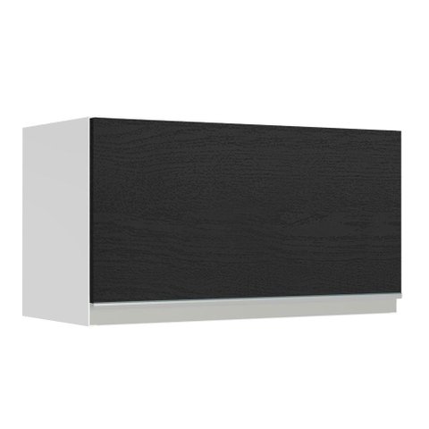 Armário de Cozinha Aéreo 60 cm 1 Porta Branco/Preto Glamy Madesa