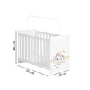 Ver imagem 3 de Berço Kids Ursinho Com Rodízios E Regulagem De Altura Em Mdf Branco/rosa