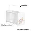 Ver imagem 4 de Berço Kids Ursinho Com Rodízios E Regulagem De Altura Em Mdf Branco/rosa
