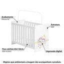 Ver imagem 2 de Berço Kids Ursinho Com Rodízios E Regulagem De Altura Em Mdf Branco/rosa