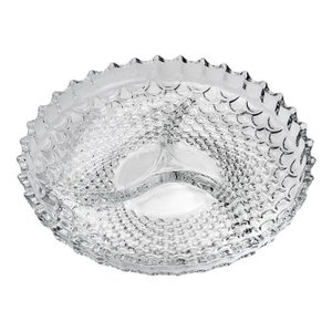 Petisqueira de Cristal 3 Divisórias Pineapple Decoração