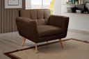 Ver imagem 4 de Poltrona Decorativa Bruna Cadeira Living Moderna Recepção Escritório - Veludo Marrom