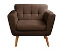 Ver imagem 1 de Poltrona Decorativa Bruna Cadeira Living Moderna Recepção Escritório - Veludo Marrom