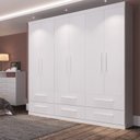 Ver imagem 1 de Guarda-Roupa Casal 6 Portas 6 Gavetas Aspen Branco/Ártico