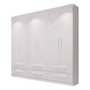 Ver imagem 3 de Guarda-Roupa Casal 6 Portas 6 Gavetas Aspen Branco/Ártico