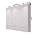 Ver imagem 4 de Guarda-Roupa Casal 6 Portas 6 Gavetas Aspen Branco/Ártico