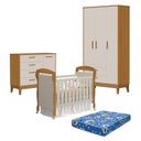 Ver imagem 1 de Quarto de Bebê 3 Portas com Cômoda com Porta Flip e Berço Americano Danny Areia Savana Acetinado com