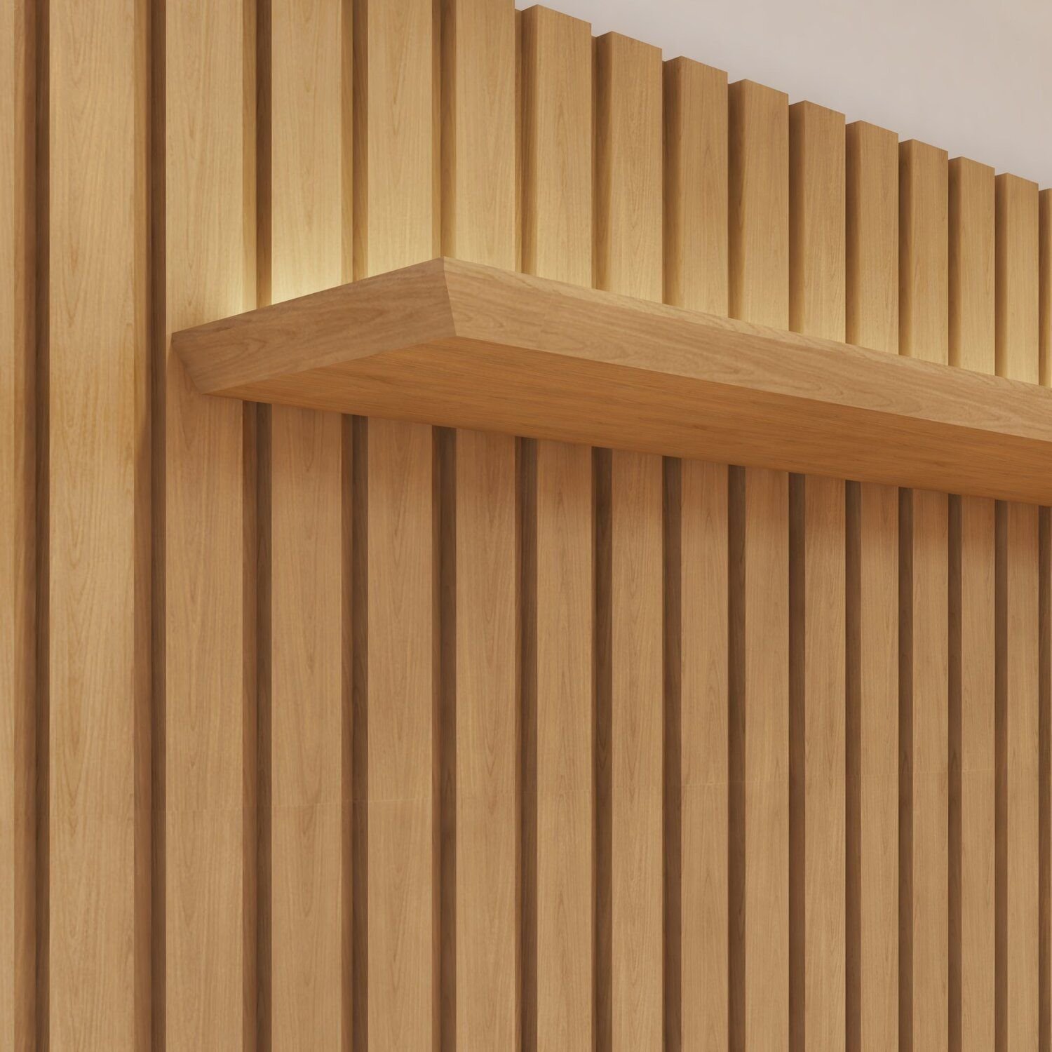 Painel Suspenso Ripado 227,6 Cm com Nicho Vitória Dupla Fita de Led 100% Mdf - 11