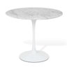 Mesa Saarinen Redonda Carrara 90cm - Base Branca - 1