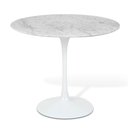 Ver imagem 1 de Mesa Saarinen Redonda Carrara 90cm - Base Branca