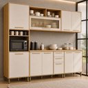 Ver imagem 1 de Cozinha Completa Modulada 5 Peças 10 Portas 2 Gavetas Salvador Bege/Cinamomo/Off White