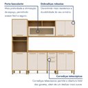 Ver mais imagens de Cozinha Completa Modulada 5 Peças 10 Portas 2 Gavetas Salvador Bege/Cinamomo/Off White