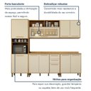 Ver imagem 5 de Cozinha Completa Modulada 5 Peças 10 Portas 2 Gavetas Salvador Bege/Cinamomo/Off White