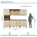 Ver imagem 4 de Cozinha Completa Modulada 5 Peças 10 Portas 2 Gavetas Salvador Bege/Cinamomo/Off White