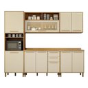 Ver imagem 2 de Cozinha Completa Modulada 5 Peças 10 Portas 2 Gavetas Salvador Bege/Cinamomo/Off White