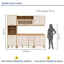 Ver imagem 5 de Cozinha Completa Modulada 5 Peças 10 Portas 2 Gavetas Salvador Bege/Cinamomo/Off White
