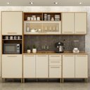 Ver imagem 1 de Cozinha Completa Modulada 5 Peças 10 Portas 2 Gavetas Salvador Bege/Cinamomo/Off White