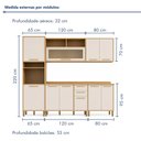 Ver imagem 3 de Cozinha Completa Modulada 5 Peças 10 Portas 2 Gavetas Salvador Bege/Cinamomo/Off White