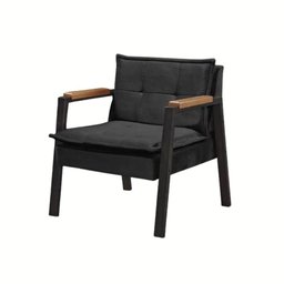 Kit 2 Poltrona Fortaleza Veludo Preto Base em Metal Preto - 11