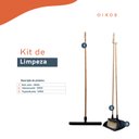Ver imagem 2 de Kit vassoura, rodo e pá preto - Oikos