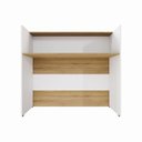 Ver imagem 4 de Balcão Atendimento Recepção Escritório F5 90cm Macadâmia com Branco F5 Office