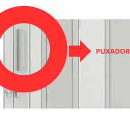1 Puxador de Porta Sanfonada + 1 Trinco Bcf Imbuia - 6