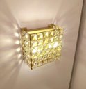 Ver imagem 2 de Arandela Moderna Dourada Cristal Âmbar + 2 Lâmpada Led G9