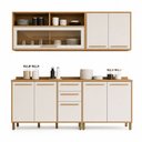 Ver imagem 2 de Cozinha Completa Modulada 4 Peças 8 Portas 2 Gavetas Salvador Bege/Cinamomo/Off White