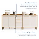 Ver imagem 7 de Cozinha Completa Modulada 4 Peças 8 Portas 2 Gavetas Salvador Bege/Cinamomo/Off White