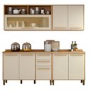 Ver imagem 2 de Cozinha Completa Modulada 4 Peças 8 Portas 2 Gavetas Salvador Bege/Cinamomo/Off White