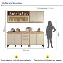 Ver imagem 4 de Cozinha Completa Modulada 4 Peças 8 Portas 2 Gavetas Salvador Bege/Cinamomo/Off White