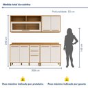 Ver imagem 5 de Cozinha Completa Modulada 4 Peças 8 Portas 2 Gavetas Salvador Bege/Cinamomo/Off White