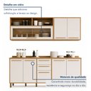 Ver mais imagens de Cozinha Completa Modulada 4 Peças 8 Portas 2 Gavetas Salvador Bege/Cinamomo/Off White