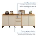 Ver imagem 5 de Cozinha Completa Modulada 4 Peças 8 Portas 2 Gavetas Salvador Bege/Cinamomo/Off White