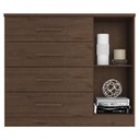Ver imagem 2 de Cômoda Sapateira Genova Plus 1 Porta 4 Gavetas Jacarandá Fosco - Zanzini