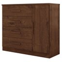 Ver imagem 1 de Cômoda Sapateira Genova Plus 1 Porta 4 Gavetas Jacarandá Fosco - Zanzini