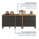 Ver imagem 5 de Cozinha Completa Modulada 4 Peças 8 Portas 2 Gavetas Salvador Cinza/Cinamomo/Grafite