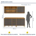 Ver imagem 5 de Cozinha Completa Modulada 4 Peças 8 Portas 2 Gavetas Salvador Cinza/Cinamomo/Grafite