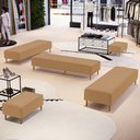 Ver imagem 2 de Kit 02 Puffs Decorativo Sala de Estar Bali W01 Pés Palito 210x60cm Bouclê Mostarda - Lyam Decor