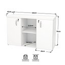 Ver imagem 4 de Armário Baixo Credenza com Chave 120x42cm Escritório Branco