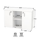 Ver imagem 3 de Armário Baixo Credenza com Chave 120x42cm Escritório