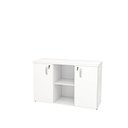 Ver imagem 4 de Armário Baixo Credenza com Chave 120x42cm Escritório Branco