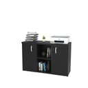 Ver imagem 4 de Armário Baixo Credenza com Chave 120x42cm Escritório Preto