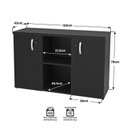 Ver imagem 6 de Armário Baixo Credenza com Chave 120x42cm Escritório Preto