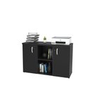 Ver imagem 3 de Armário Baixo Credenza com Chave 120x42cm Escritório Preto