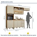 Ver imagem 4 de Cozinha Completa Modulada 4 Peças 7 Portas 2 Gavetas Salvador Bege/Cinamomo/Off White