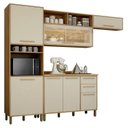 Ver imagem 2 de Cozinha Completa Modulada 4 Peças 7 Portas 2 Gavetas Salvador Bege/Cinamomo/Off White