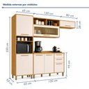 Ver imagem 3 de Cozinha Completa Modulada 4 Peças 7 Portas 2 Gavetas Salvador Bege/Cinamomo/Off White